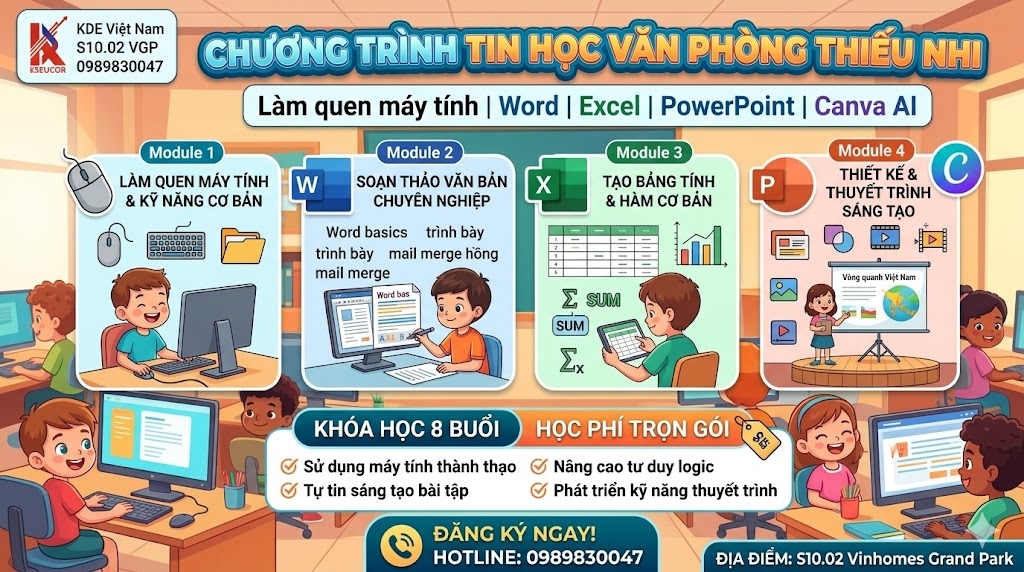 Chương Trình Tin Học Văn Phòng Thiếu Nhi